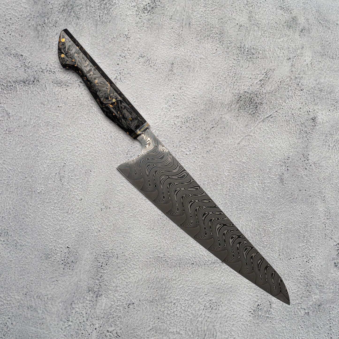 Noseto Mare Gyuto 210mm 67 Layers Au-10 Damascus Carbon Fiber Resin Handle