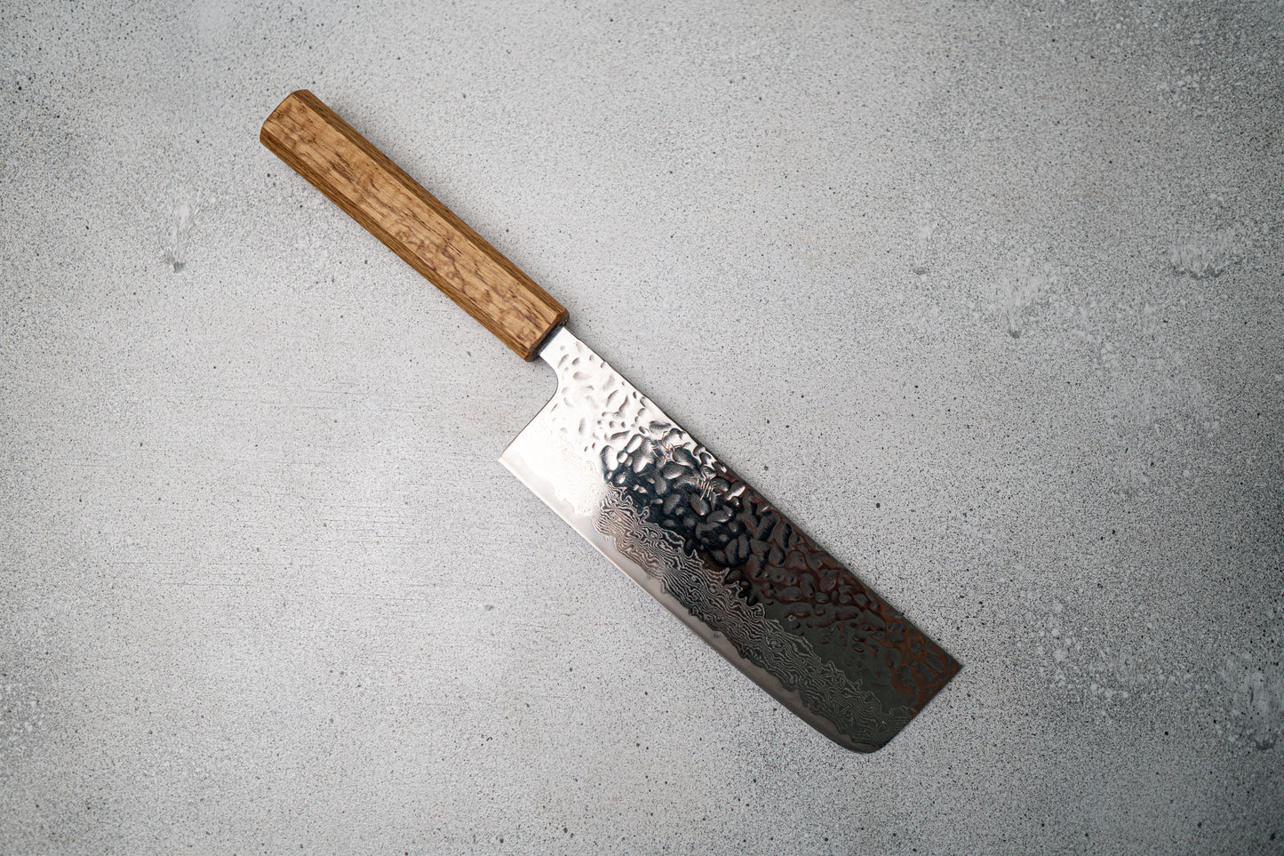 Seisuke Tsukikage AUS10 Migaki Fini Martelé Damas Nakiri Couteau japonais 170mm Manche en chêne