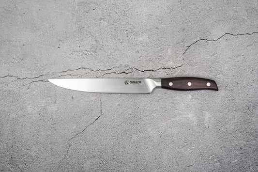 Couteau à trancher allemand NOSETO 210 mm en acier inoxydable de haute qualité avec manche en bois de santal rouge