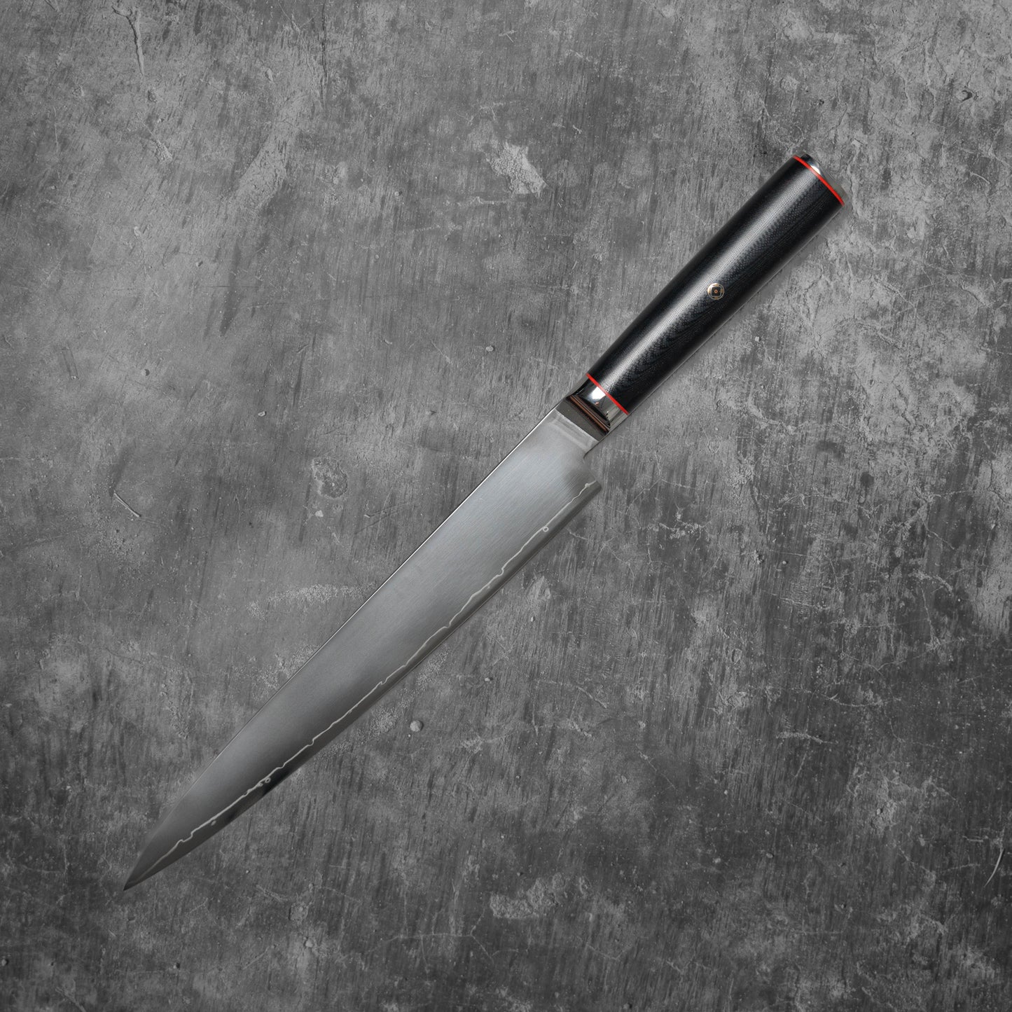 Couteau de chasse Noseto Sumi 240 mm Sujihiki 3 couches en acier composite VG-10, noyau en acier, manche en fibre de verre G-10