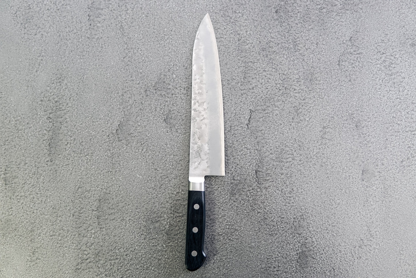 GYUTO ACIER ARGENTÉ #3 NASHIJI MANCHE WESTERN 210MM