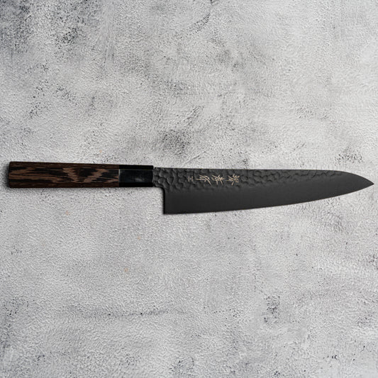 Sakai Takayuki Gyuto 210mm Kurokage VG10 锤击特氟龙涂层鸡翅木手柄