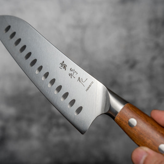 Noseto Aka Santoku 180mm German Knife With Red Wood Handle