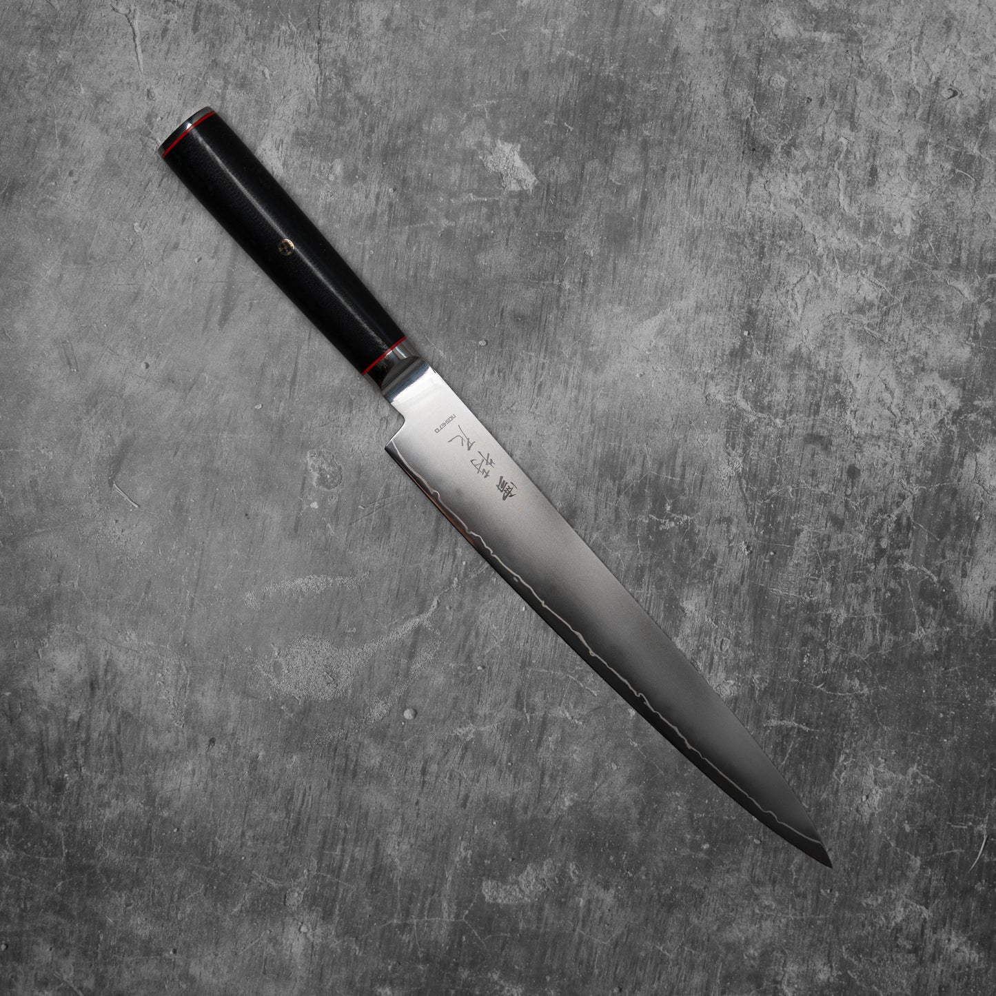 Couteau de chasse Noseto Sumi 240 mm Sujihiki 3 couches en acier composite VG-10, noyau en acier, manche en fibre de verre G-10