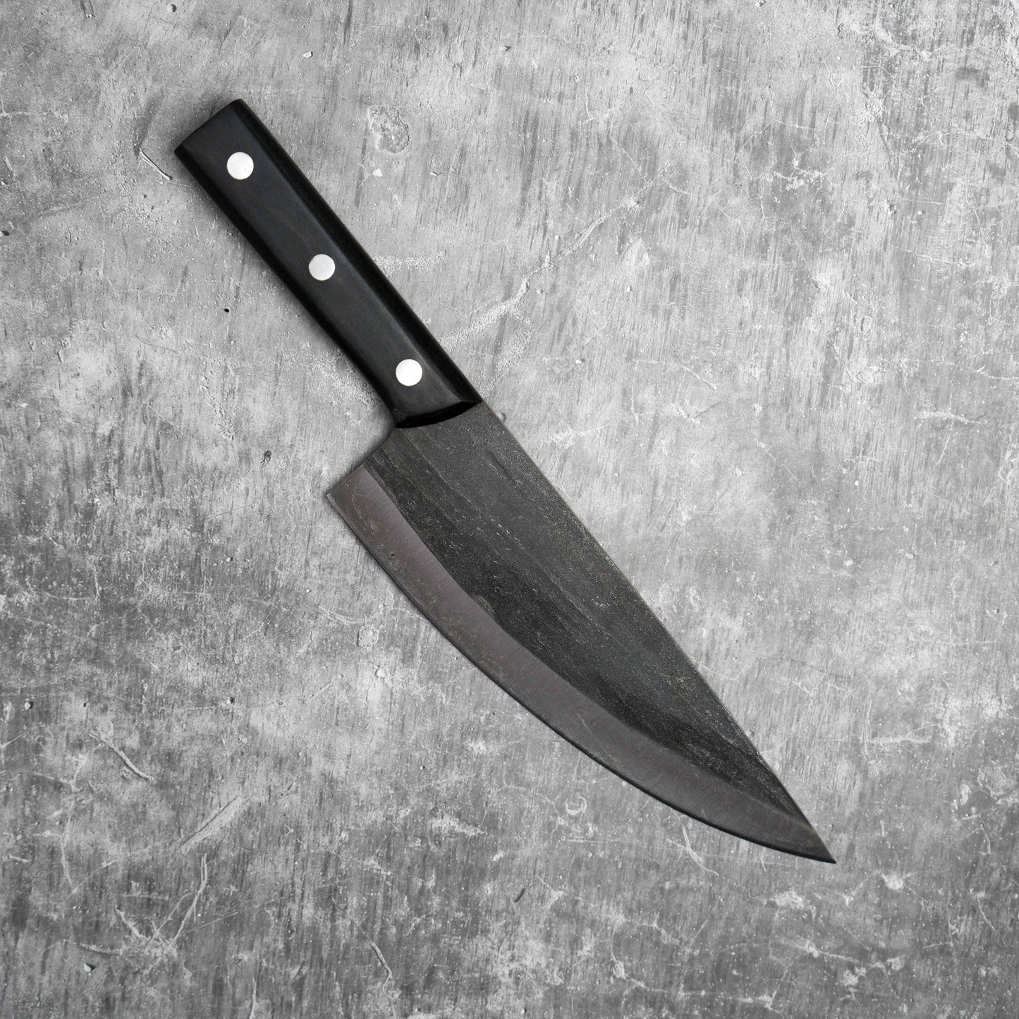 Couteau de chef serbe Noseto 210 mm en acier au carbone avec couvercle