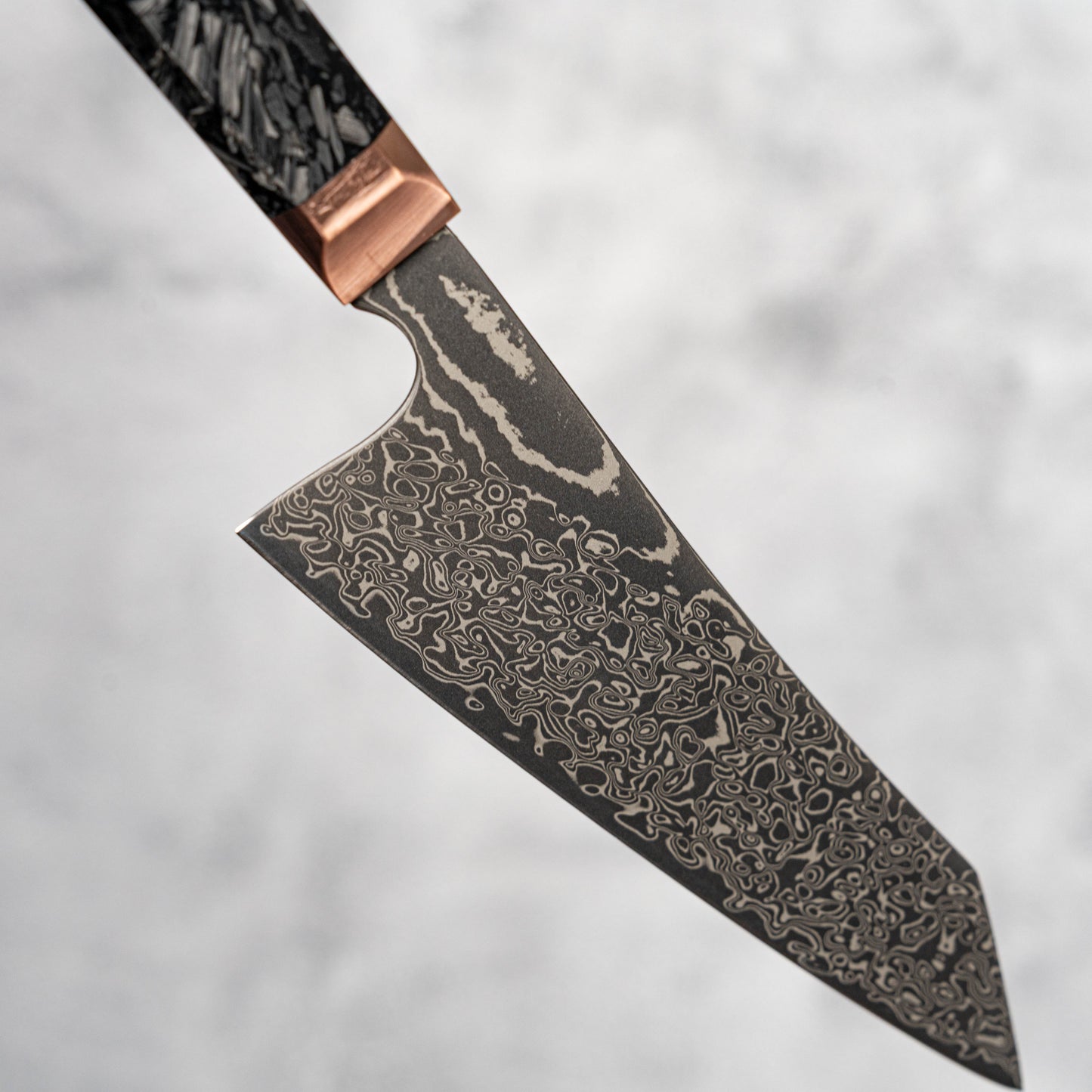 Noseto Masu 135 mm Petty 67 couches Aus-10 Damas avec renfort en cuivre et fibre de carbone