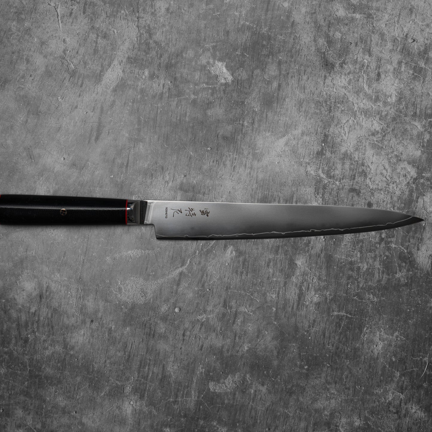 Couteau de chasse Noseto Sumi 240 mm Sujihiki 3 couches en acier composite VG-10, noyau en acier, manche en fibre de verre G-10