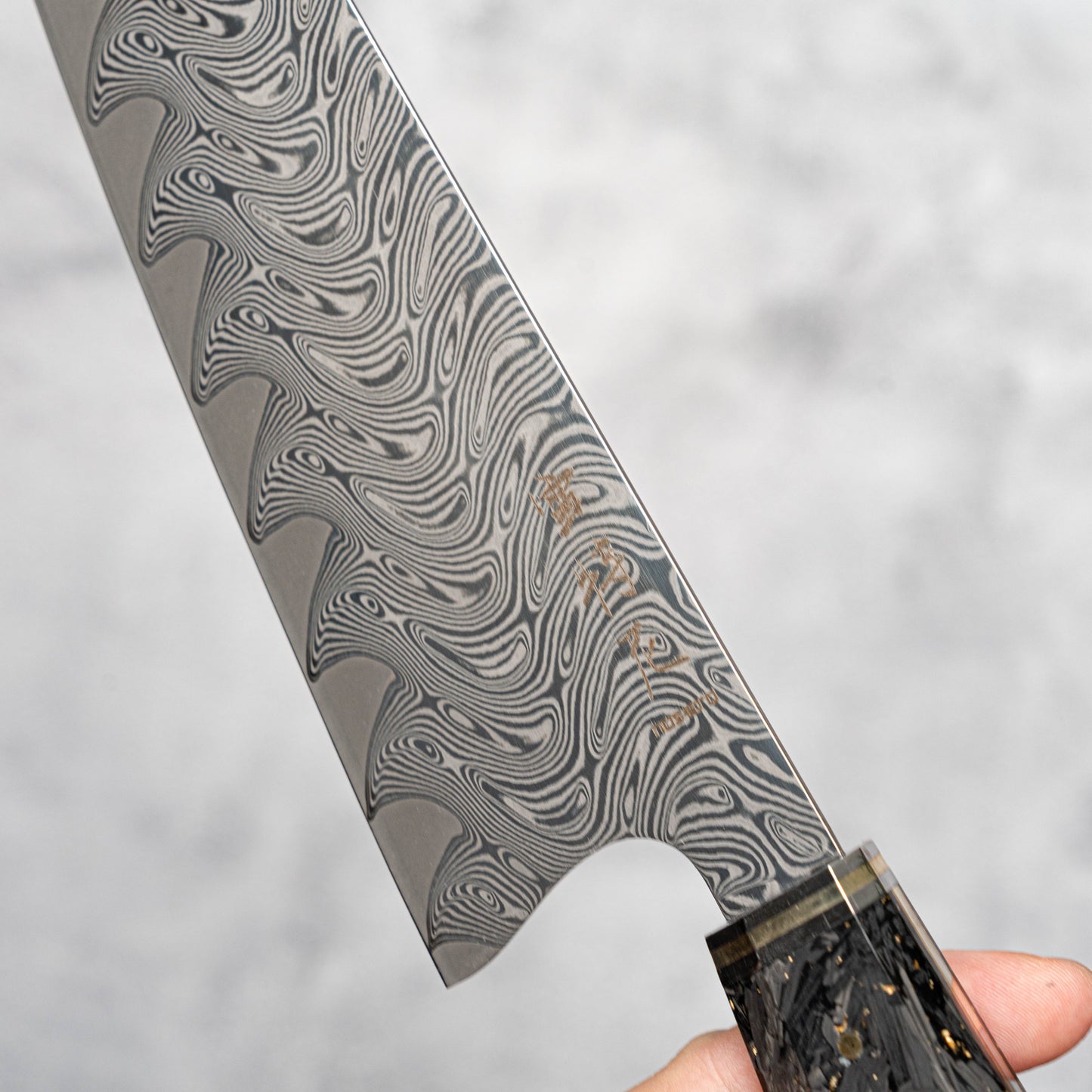 Noseto Mare Gyuto 210mm 67 Layers Au-10 Damascus Carbon Fiber Resin Handle