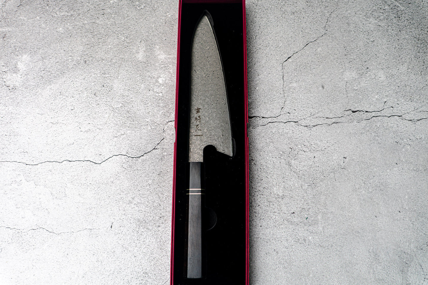 Couteau à lame fixe Noseto 110 couches en acier Damas Super Steel Gyuto, manche octogonal en bois d'ébène et pierre noire