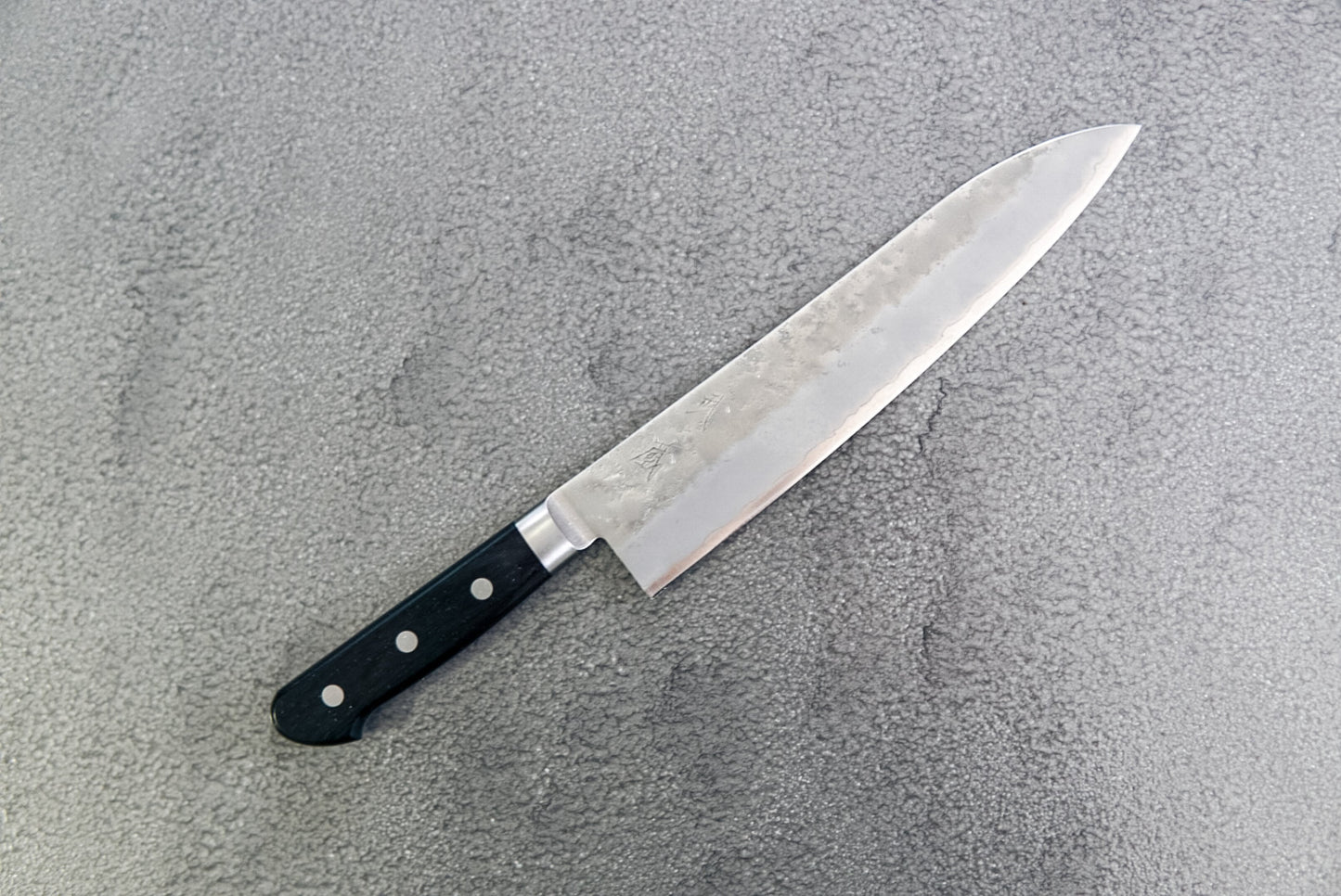 GYUTO ACIER ARGENTÉ #3 NASHIJI MANCHE WESTERN 210MM