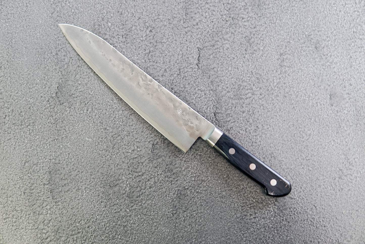 GYUTO ACIER ARGENTÉ #3 NASHIJI MANCHE WESTERN 210MM