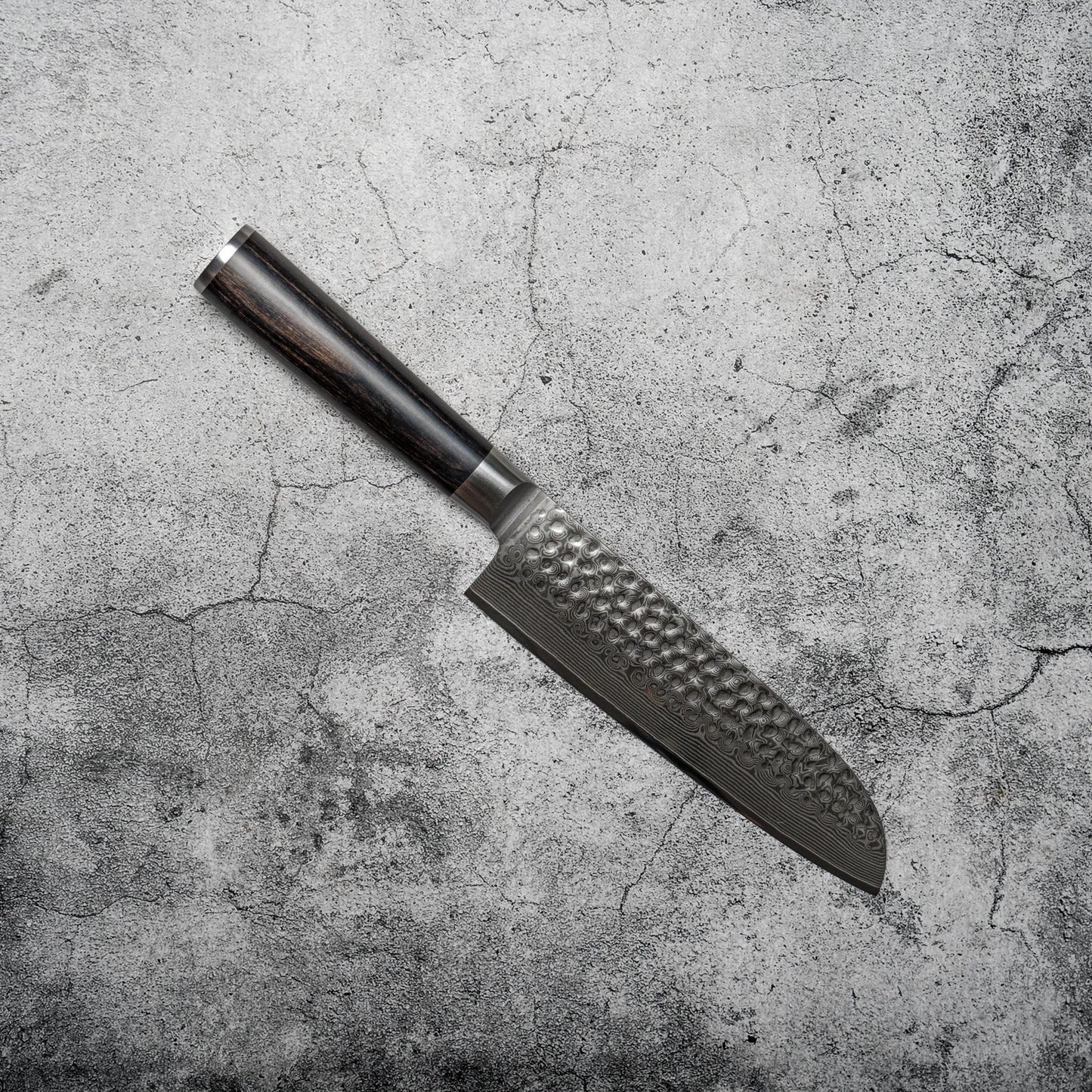 Couteau Santoku Noseto Kihon 175 mm vg10 67 couches Damas avec bois Pakka