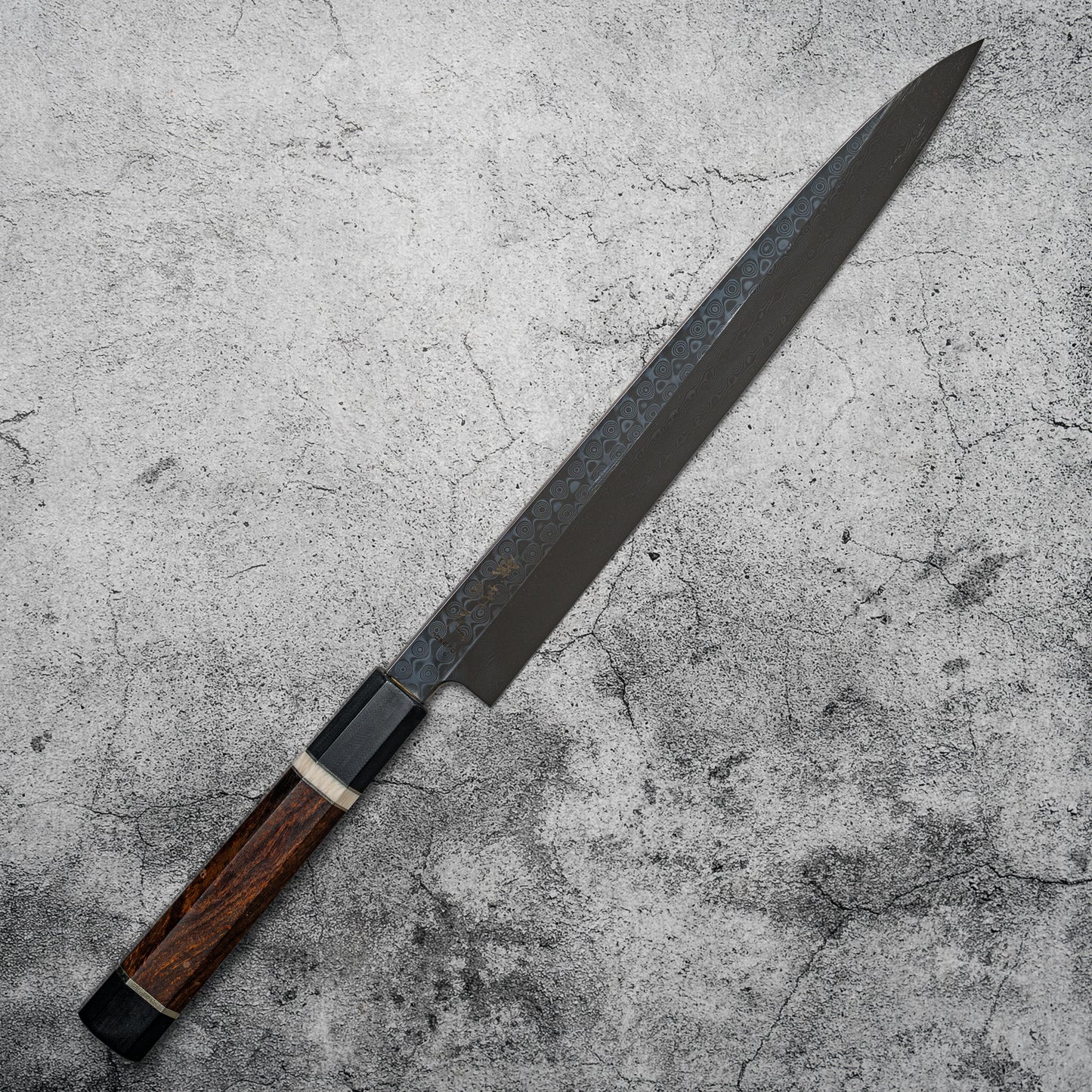 Couteau à sushi Noseto Yanagiba 270 mm en acier damas 110 couches à haute teneur en carbone avec manche en bois de fer