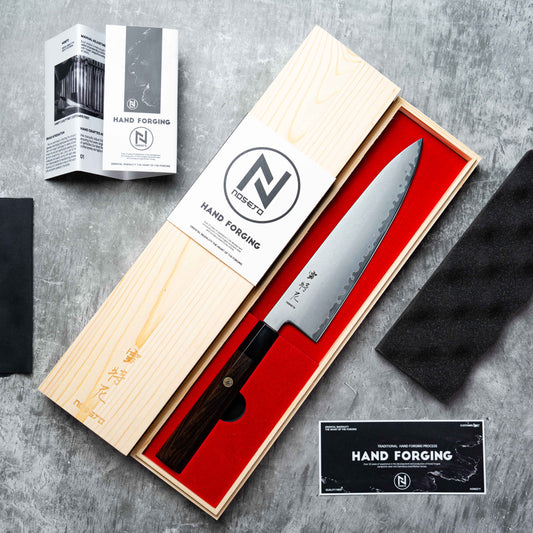 Noseto HAP-40 Gyuto 210mm 3 Layers composite steel with Ebony Handle