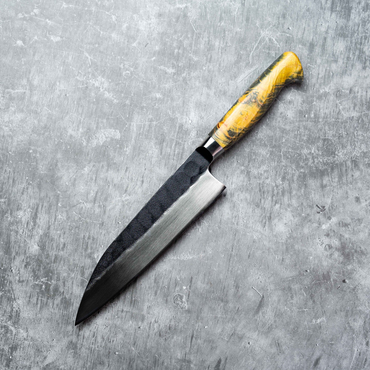 Noseto MD305 Powder Steel Gyuto 210mm Black Forging with Stabilization Wood Handle