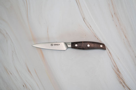 NOSETO German Paring Knife 90mm Stainless Steel High Quality Red Sandal Wood Handle