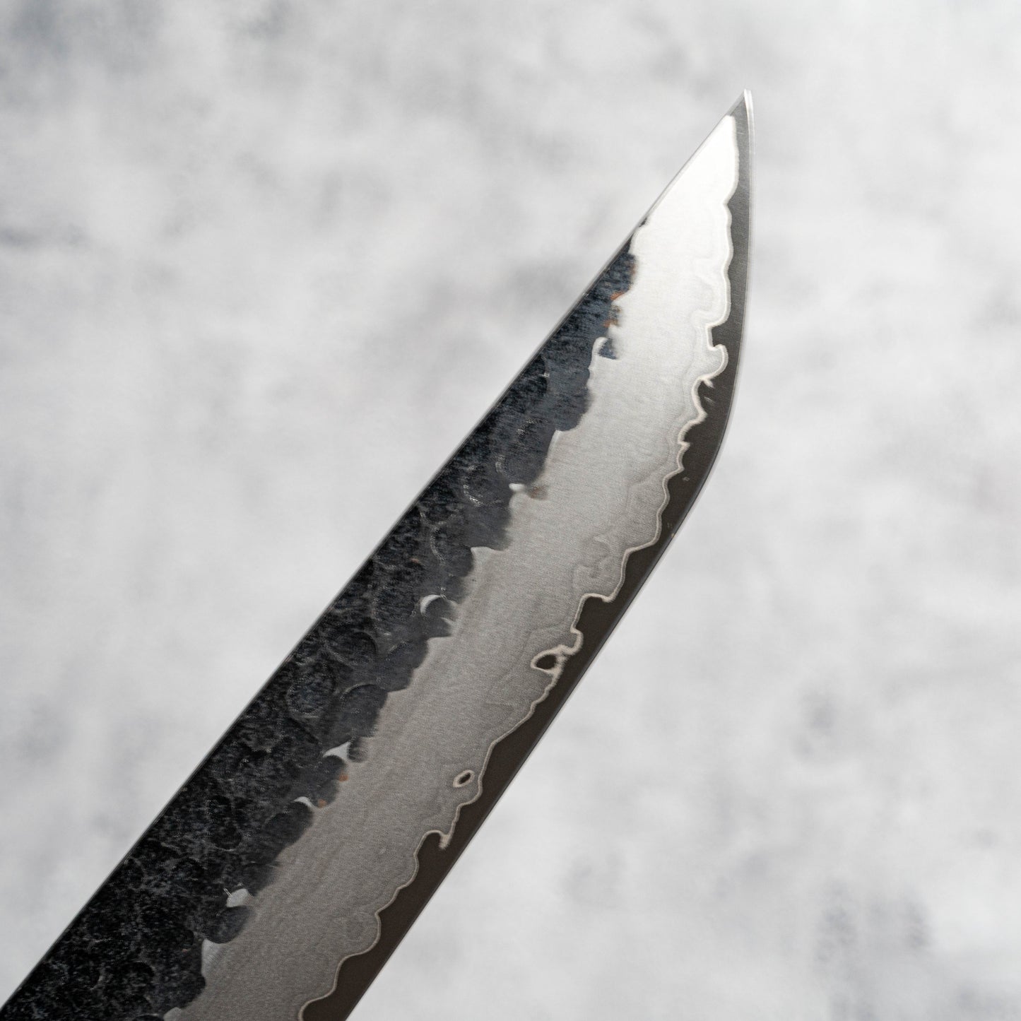 Noseto Neno 210 mm Sakimaru Gyuto 3 couches d'acier au carbone avec bois rouge et corne de buffle