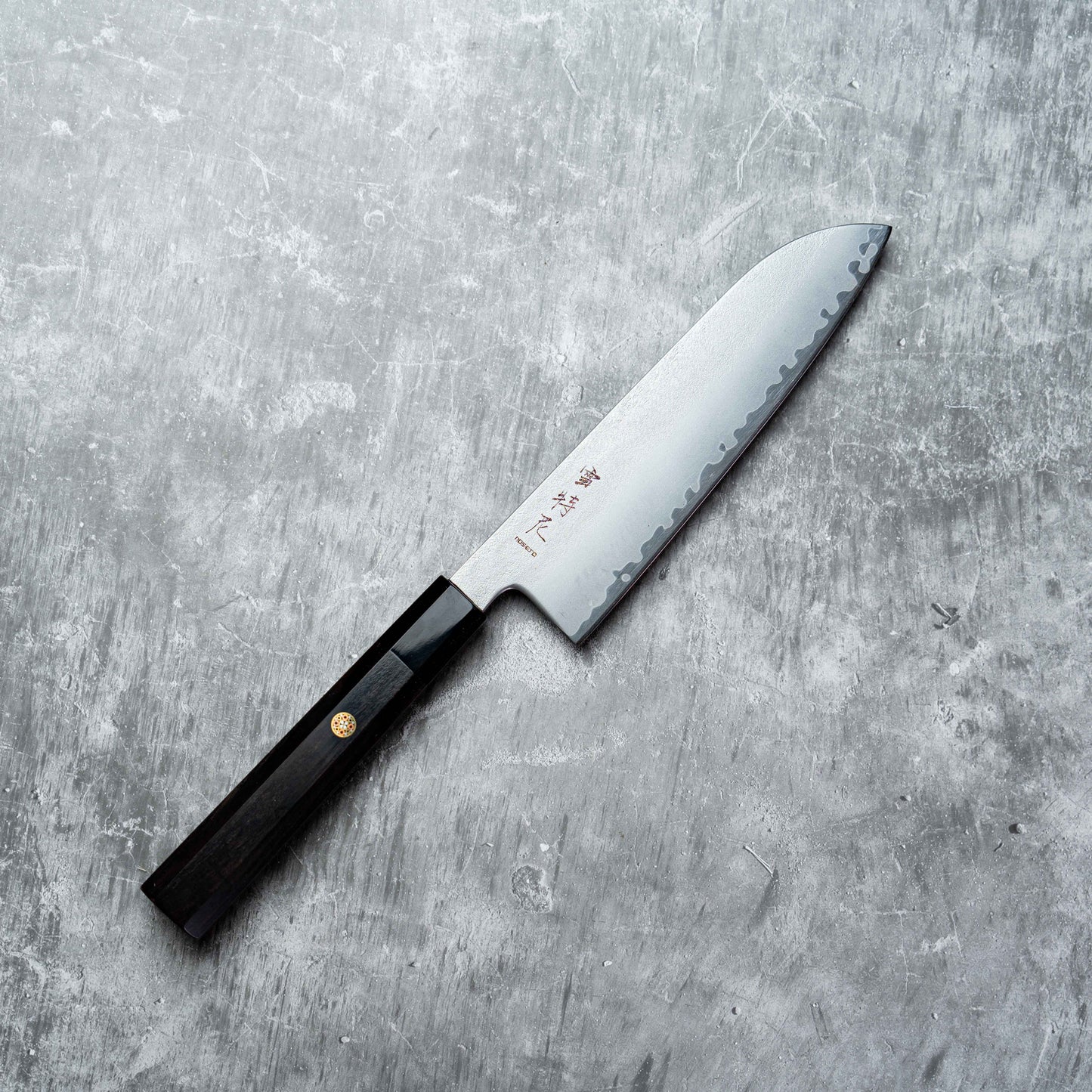 Noseto HAP-40 Santoku 180mm 3 Layers composite steel with Ebony Handle