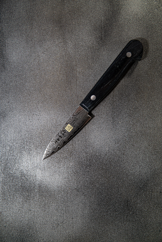 Couteau d'office japonais Iseya VG10 Damas 76 mm