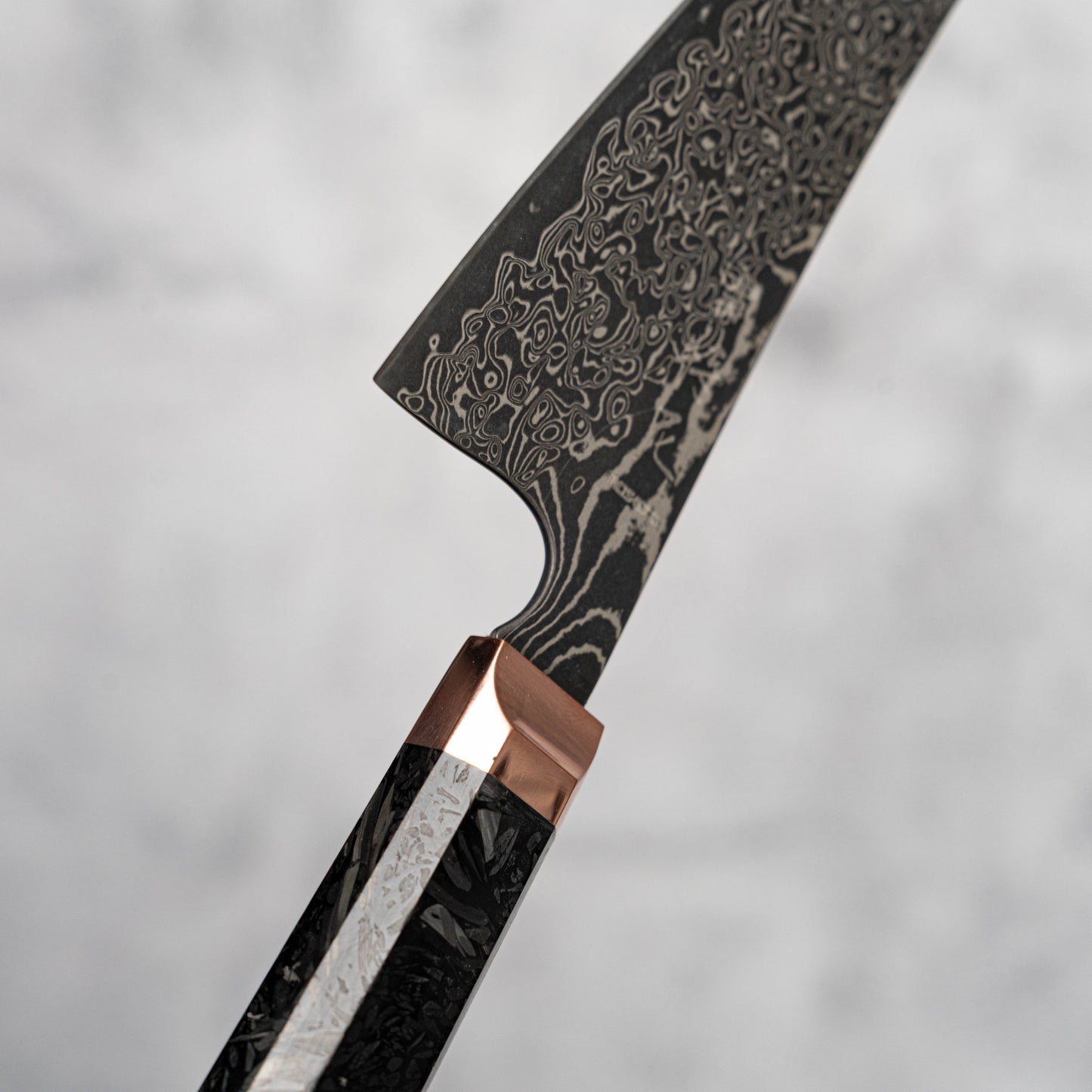 Noseto Masu 135 mm Petty 67 couches Aus-10 Damas avec renfort en cuivre et fibre de carbone