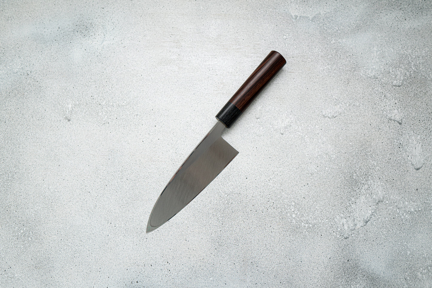 Couteau japonais Jikko White Steel n° 2 Deba, manche Shitan, 165 mm