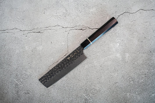 Couteau Noseto en acier inoxydable à haute teneur en carbone, manche octogonal en ébène Nakiri de 170 mm