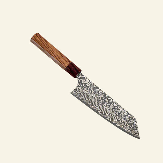 Couteau japonais Yoshimi Kato R2/SG2 Damas Bunka 165 mm, manche Honduras rouge