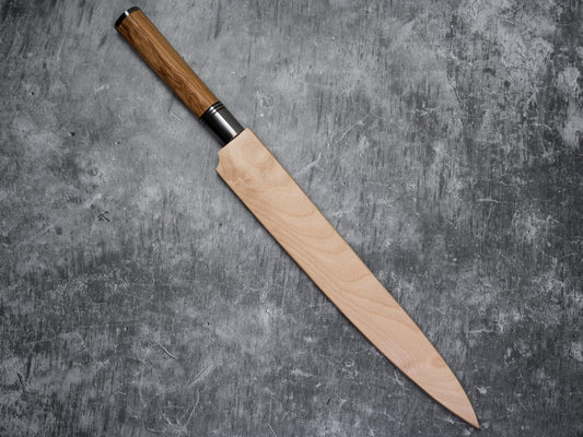 Couteau à sashimi Noseto Yanagiba 240 mm en acier forgé avec bois d'olivier naturel