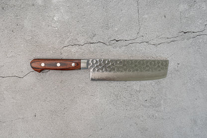 Seisuke VG10 Couteau japonais Damas Nakiri 17 couches, manche en acajou de 165 mm