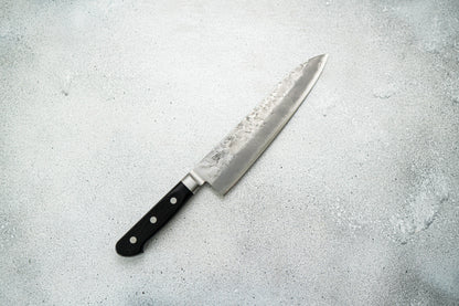 GYUTO ACIER ARGENTÉ #3 NASHIJI MANCHE WESTERN 210MM