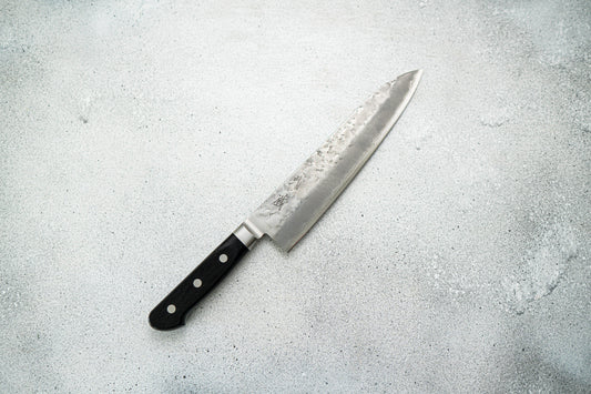 GYUTO ACIER ARGENTÉ #3 NASHIJI MANCHE WESTERN 210MM