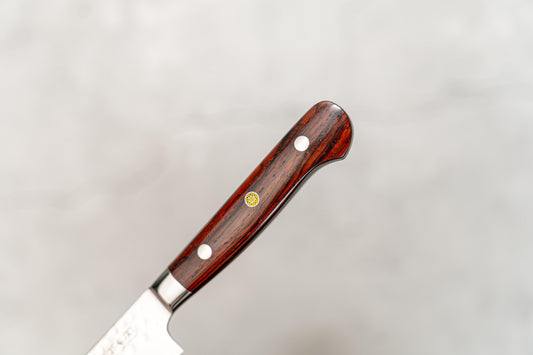 Couteau Noseto Yohan en damas martelé 150 mm, manche occidental en palissandre