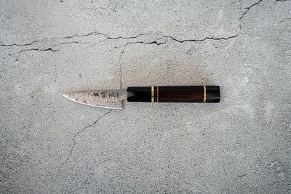 Noseto Kaji Paring 85mm Knife Damascus VG-10 Steel Core 67 layers Buffalo Horns Ironwood