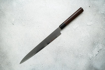 Couteau à trancher Jikko White Steel n° 2 Sujihiki, manche Shitan, 270 mm