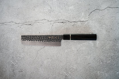 Couteau Noseto en acier inoxydable à haute teneur en carbone, manche octogonal en ébène Nakiri de 170 mm