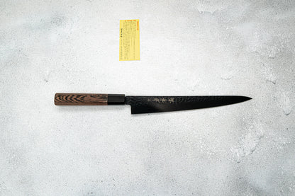 Sakai Takayuki Sujihiki Kurokage VG10, manche en wengé avec revêtement en téflon martelé, 240 mm