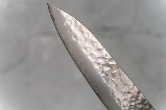 Couteau à lame Noseto Blue Hammered VG-10 67 couches 210 mm Manche en résine de Damas Bois