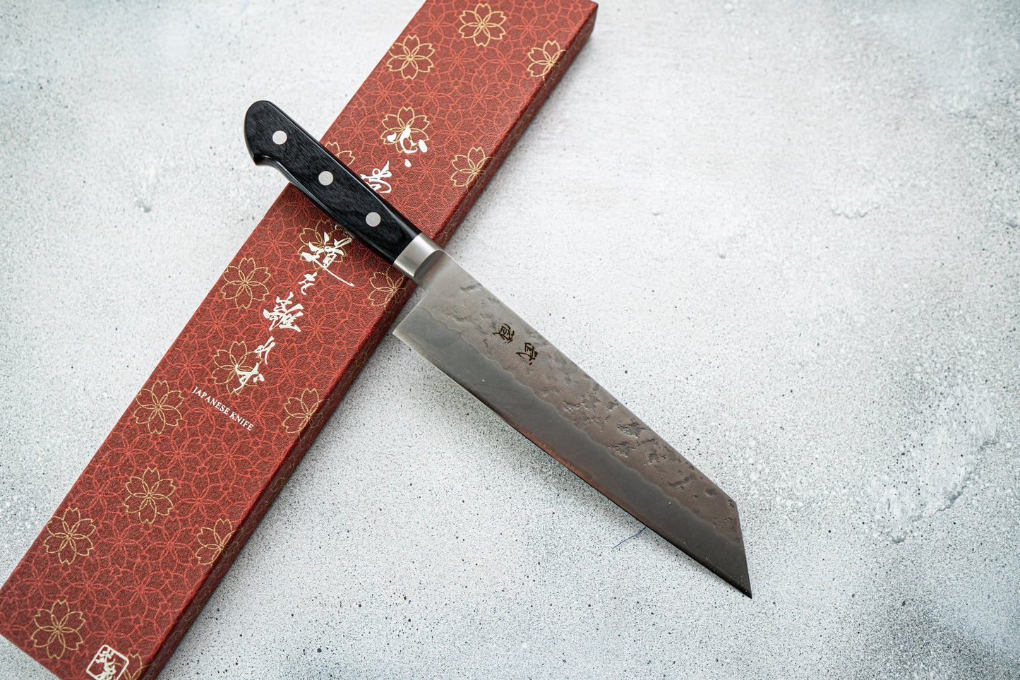 KIRITSUKE BUNKA SILVER STEEL #3 NASHIJI WESTERN HANDLE 210MM