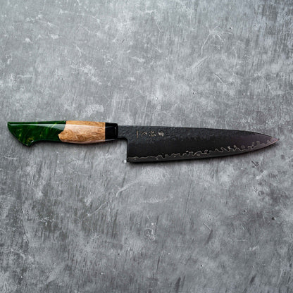 Noseto Arai Gyuto Knife 210mm 240mm 3 Layers Black Dye MD606 Powder Steel Core
