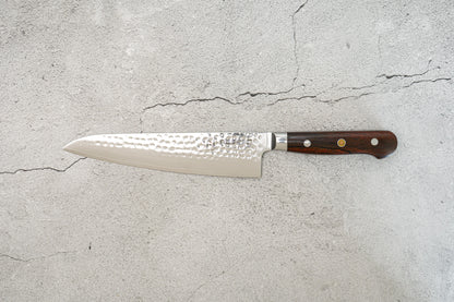 Couteau de poche Noseto Yohan en acier damas martelé 210 mm, manche occidental en palissandre