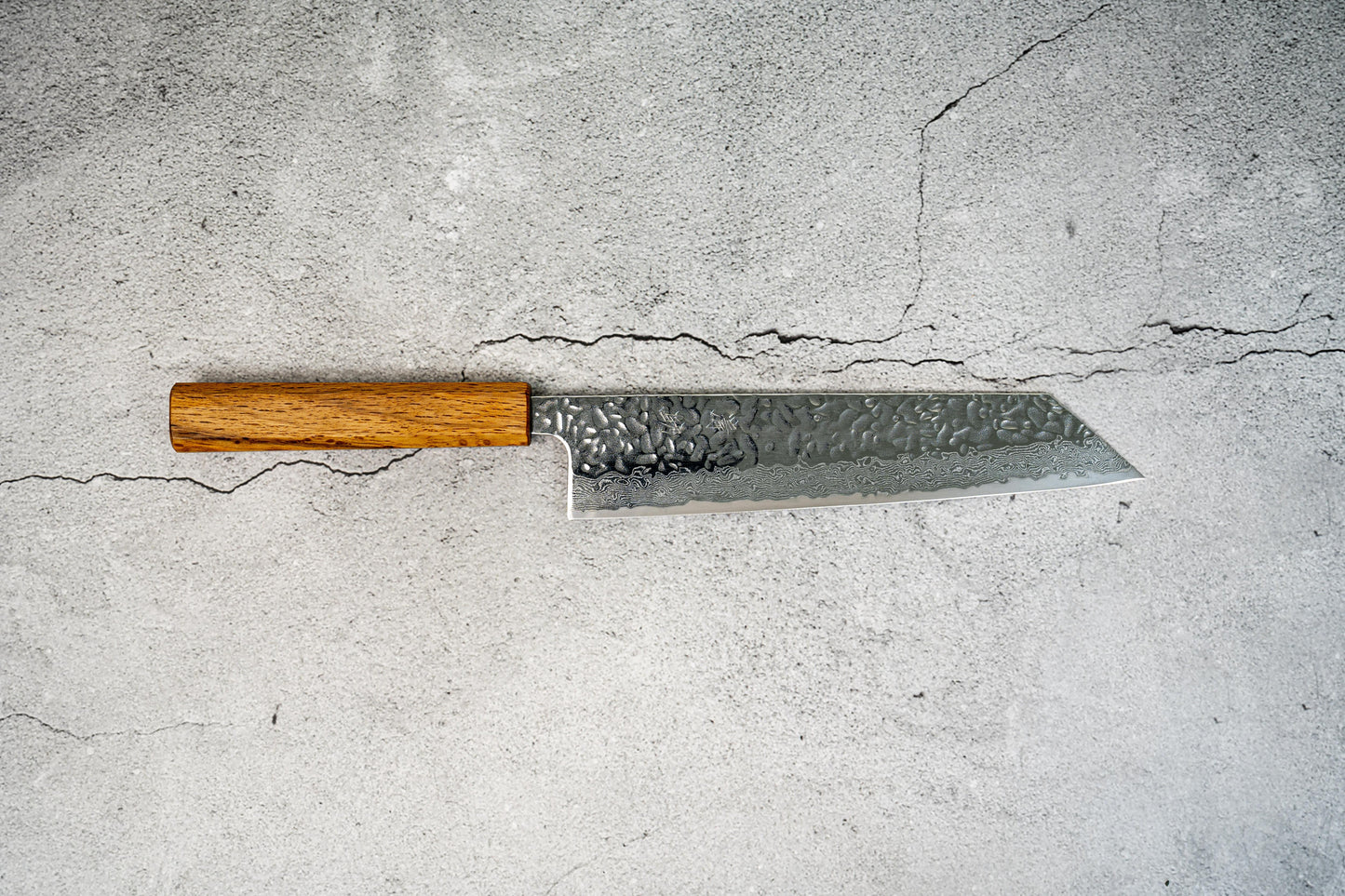 Seisuke Tsukikage AUS10 Migaki Finished Hammered Damascus Gyuto Japanese Knife 210mm Oak Handle