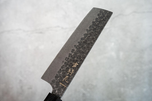 Couteau Noseto en acier inoxydable à haute teneur en carbone, manche octogonal en ébène Nakiri de 170 mm