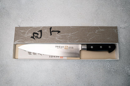 Couteau japonais Iseya Molybdenum Gyuto 210 mm, manche en bois de pakka noir
