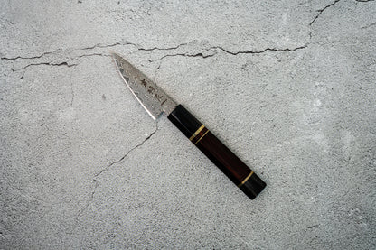 Noseto Kaji Paring 85mm Knife Damascus VG-10 Steel Core 67 layers Buffalo Horns Ironwood