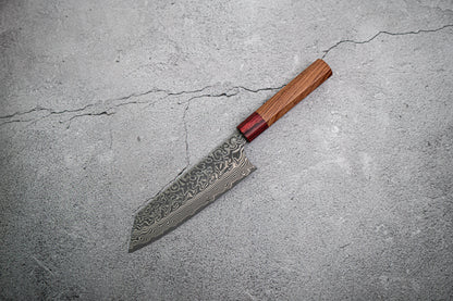 Couteau japonais Yoshimi Kato R2/SG2 Damas Bunka 165 mm, manche Honduras rouge