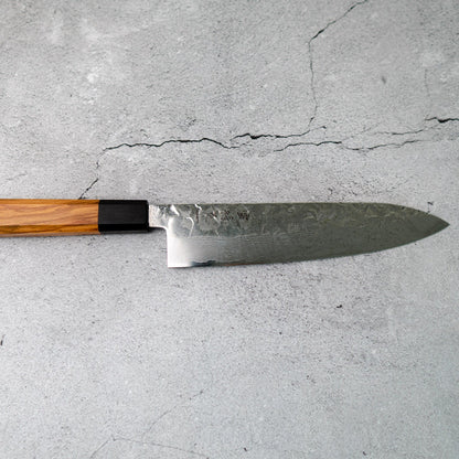 Noseto Gami 67-Layer Damascus Gyuto 210mm Mirror Polish with Ebony & Olive Wood Octagonal Handle
