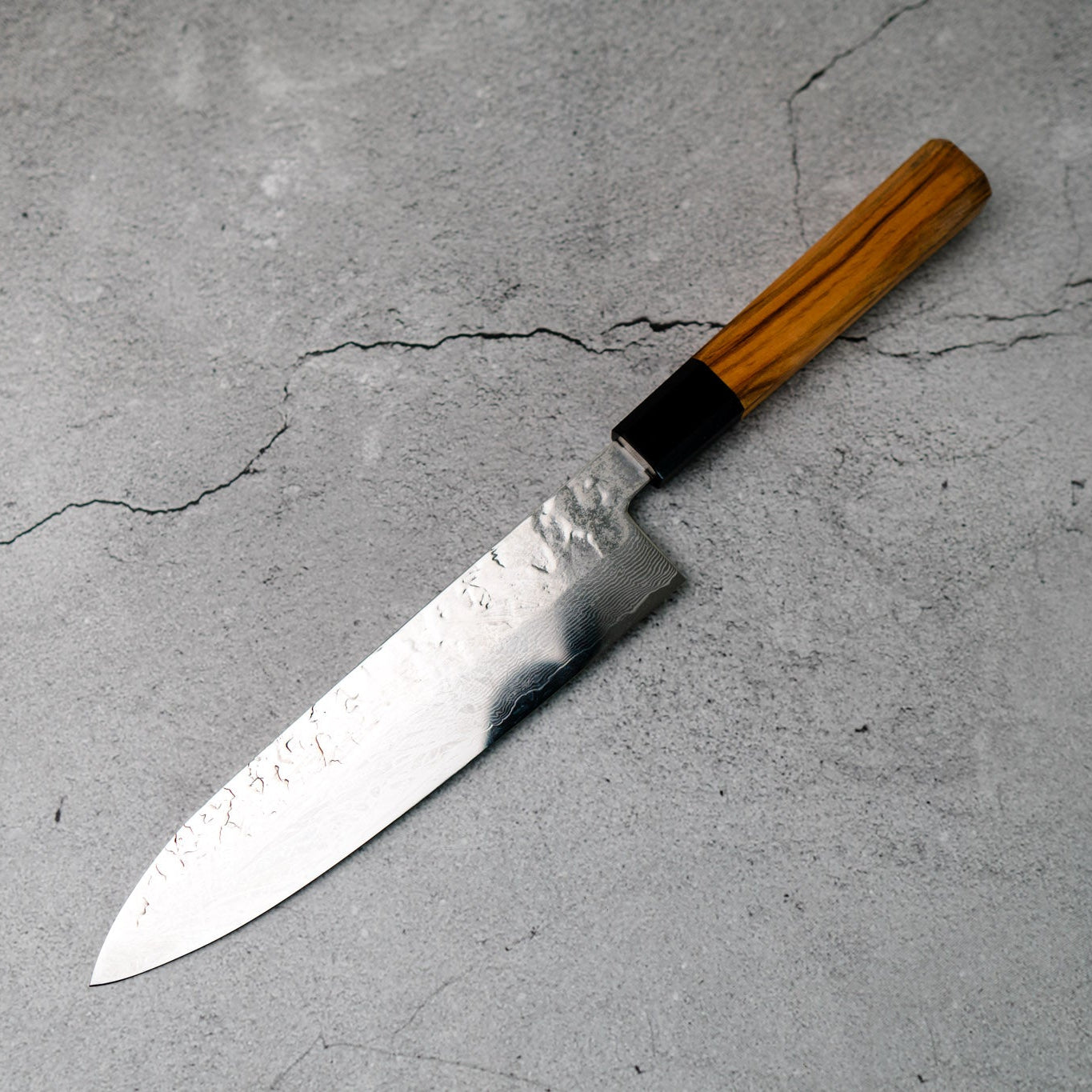 Noseto Gami 67-Layer Damascus Gyuto 210mm Mirror Polish with Ebony & Olive Wood Octagonal Handle