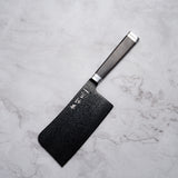 Noseto Buto Chopper 165mm Aus-8 Black Titanium Damascus Ebony Handle