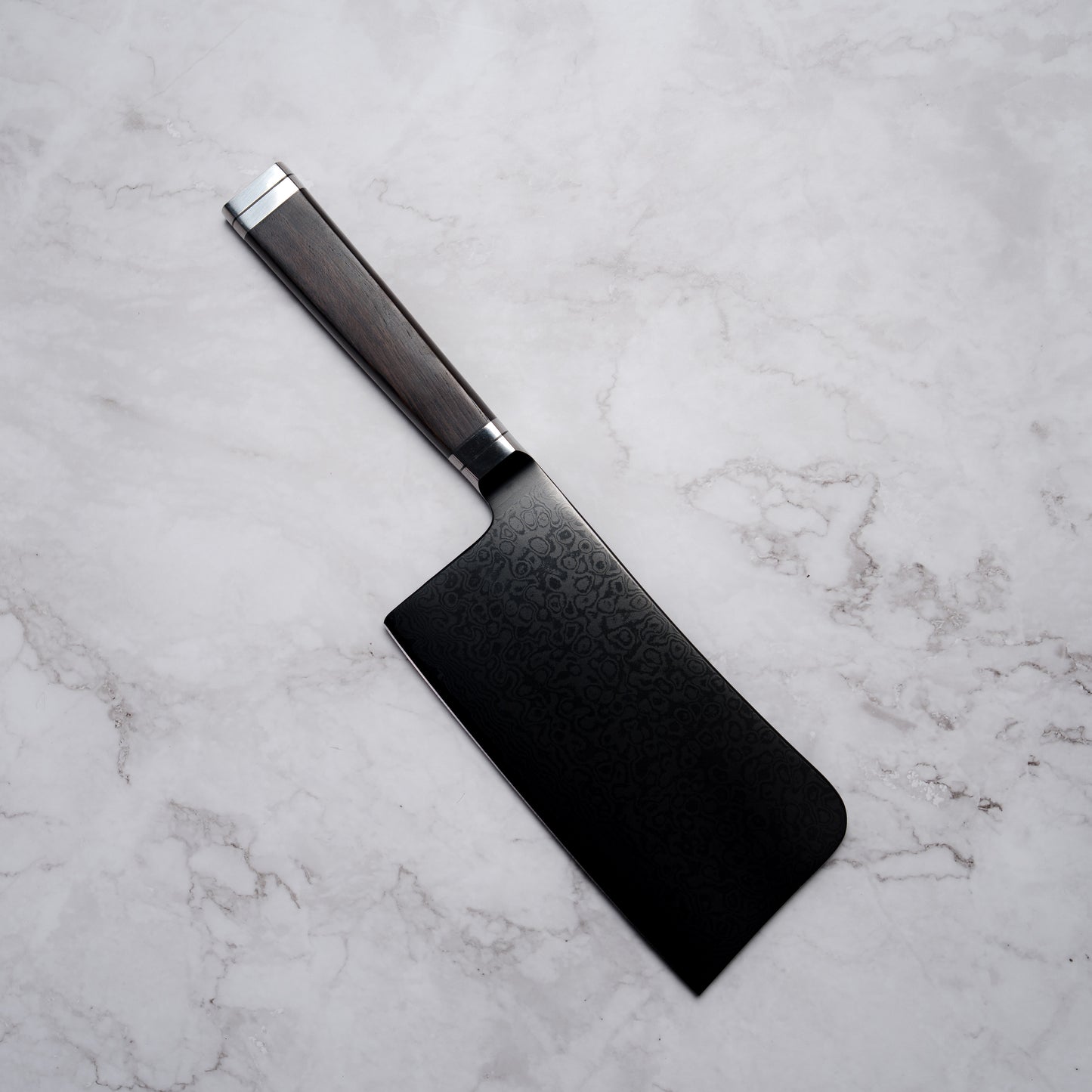 Noseto Buto Chopper 165mm Aus-8 Black Titanium Damascus Ebony Handle