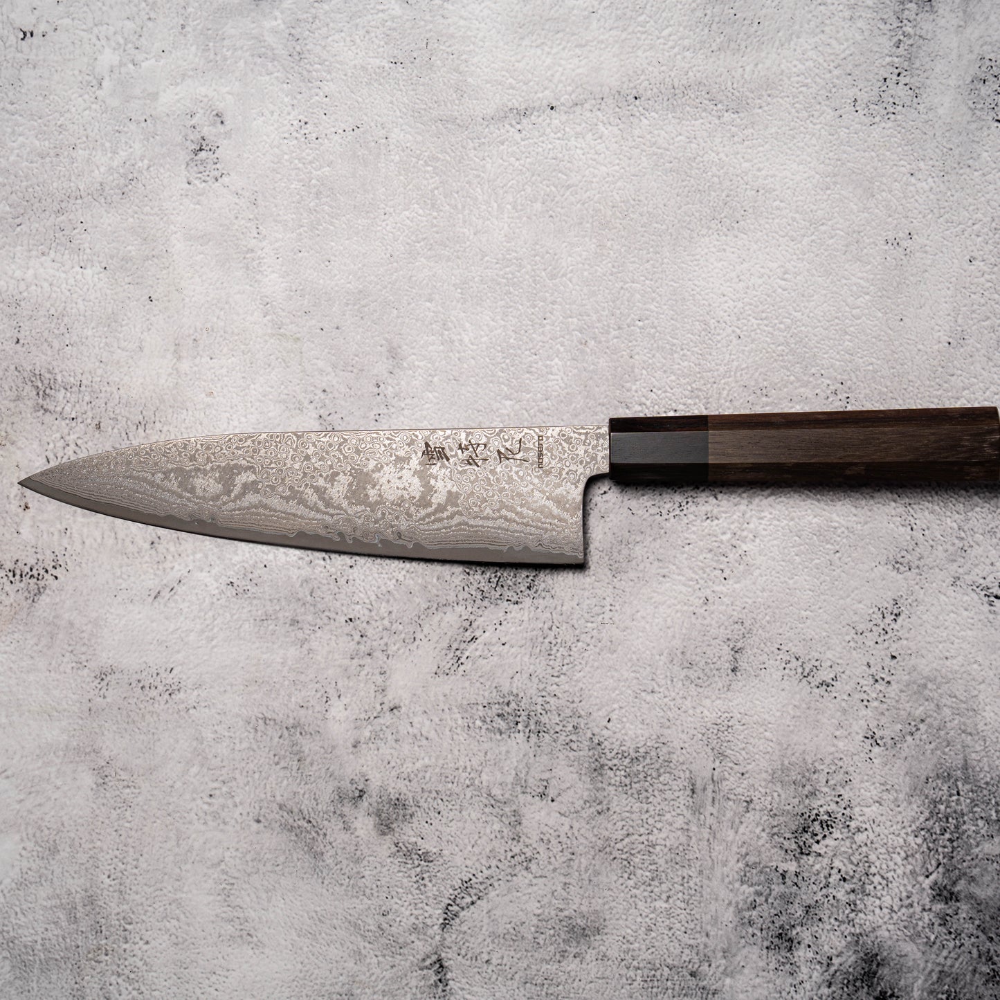 Noseto Kage Gyuto 210mm S35VN Powder Steel Ebony & Sandal Wood Octagonal Handle